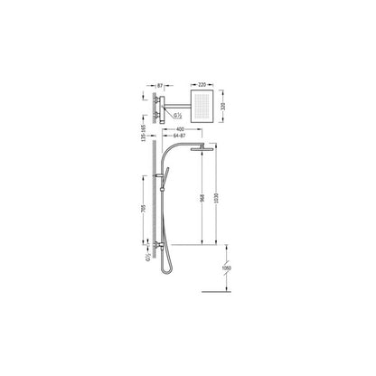 Columna ducha negra Slim Exclusive