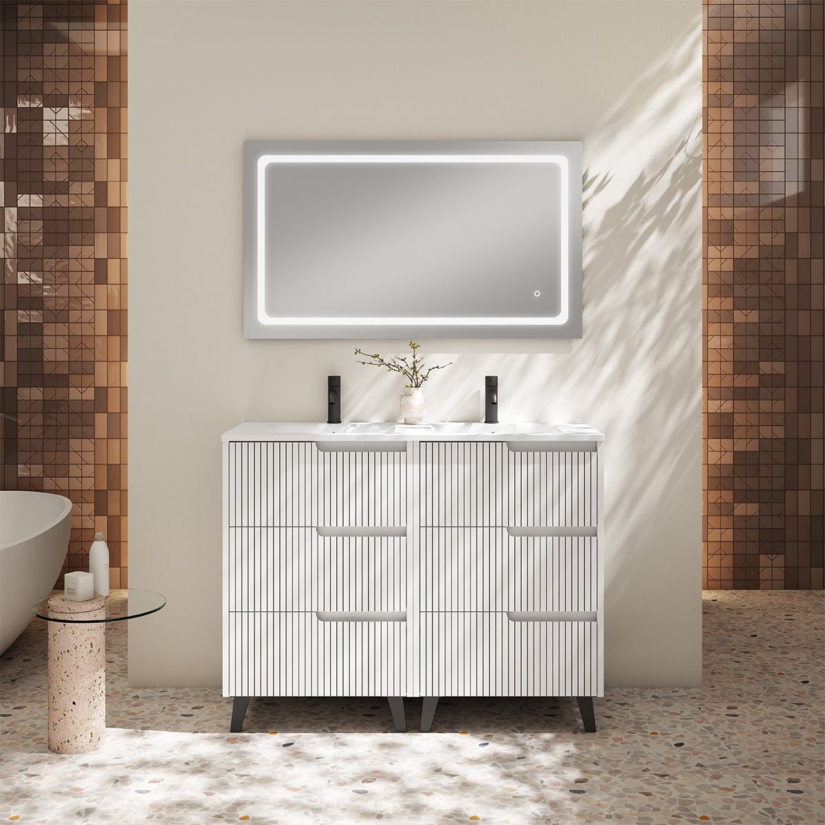 Conjunto mueble baño y lavabo doble Ezio - Thebath