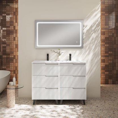 Conjunto mueble baño y lavabo doble Ezio - Thebath
