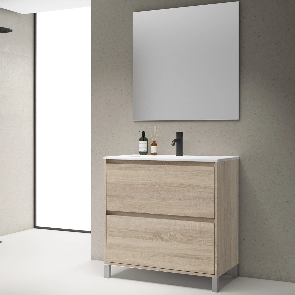 Conjunto mueble lavabo 1 seno Porto - The Bath