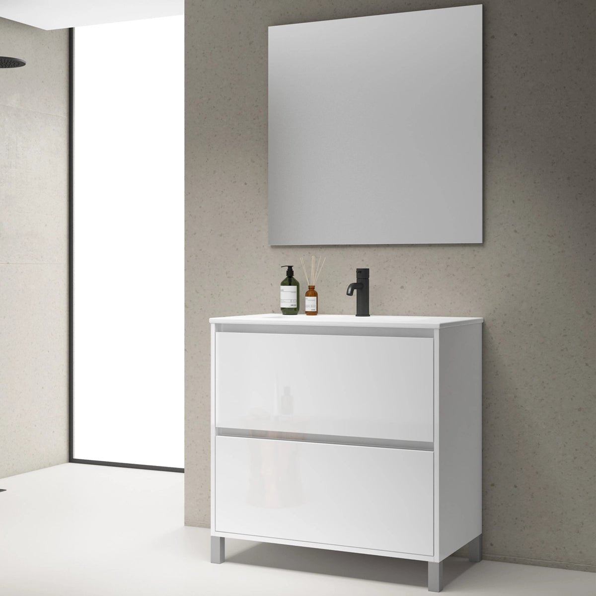 Conjunto mueble lavabo 1 seno Porto - The Bath