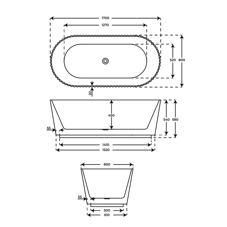 Banheira acrilica oval Arisa