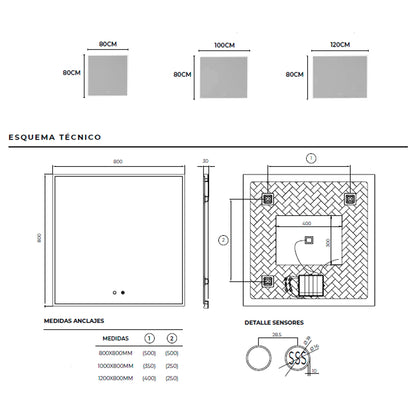 Espelho de casa de banho Boston