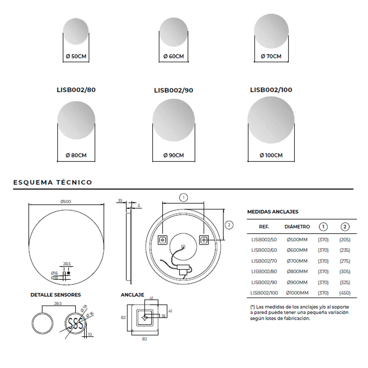 Espelho moderno com luz led Lisboa
