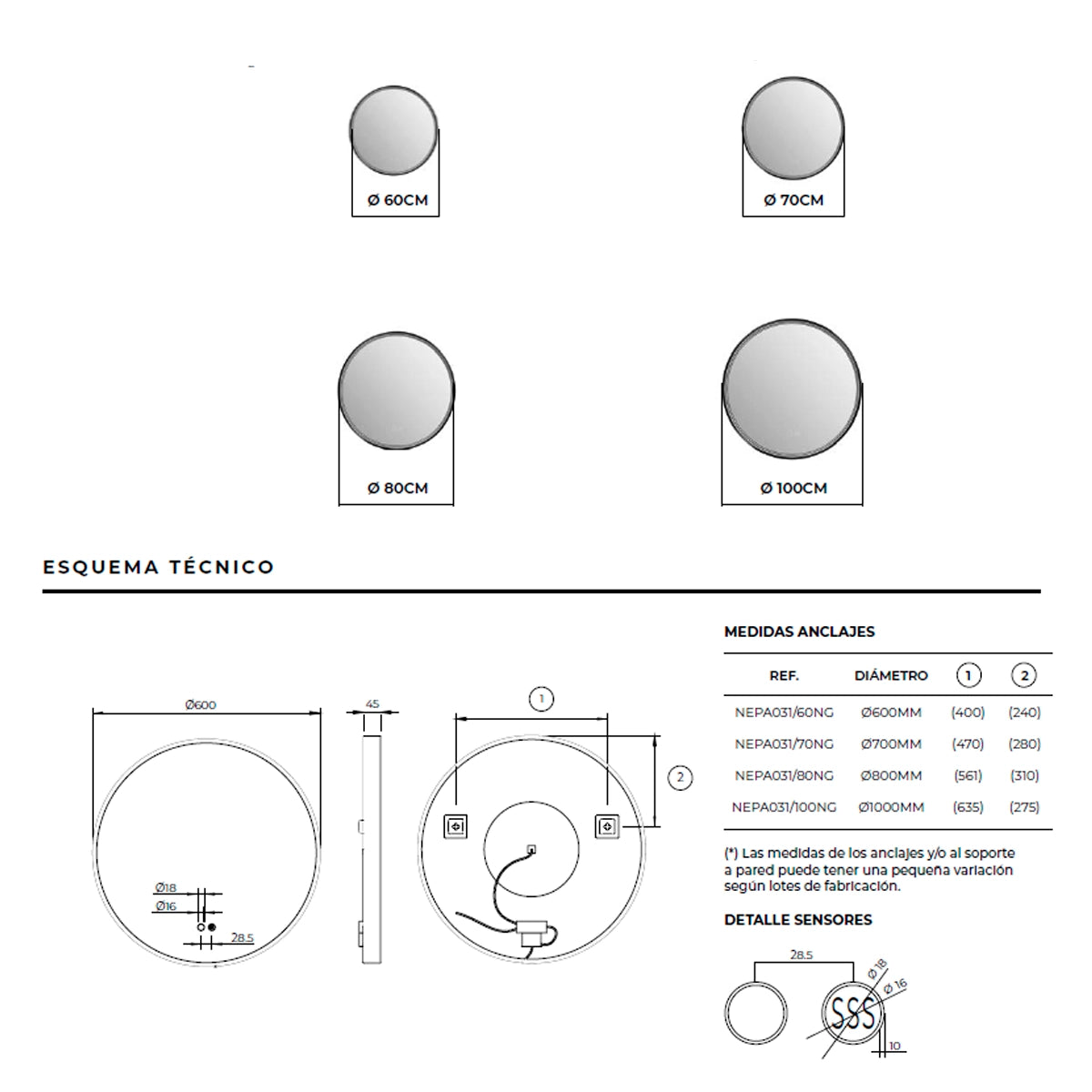Espelho de luz indireta Nepal