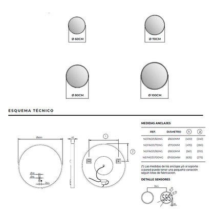 Espelho de luz indireta Nepal