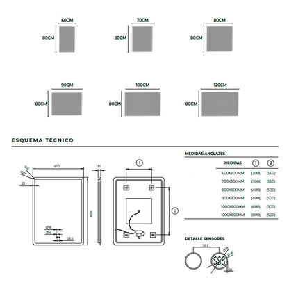Espelho com bordas arredondadas Praga
