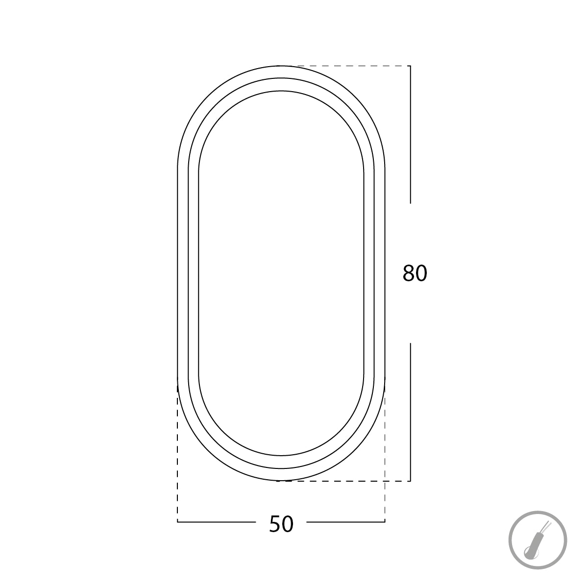 Espelho banho oval com luz Noxis