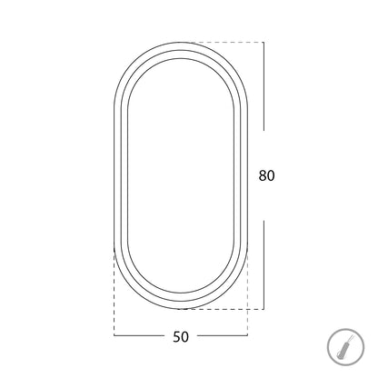 Espelho banho oval com luz Noxis