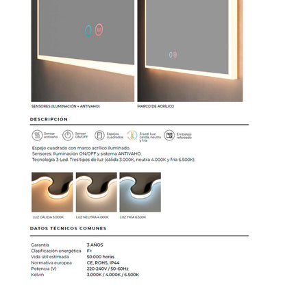 Espelho de casa de banho Boston