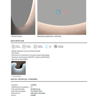 Espelho moderno com luz led Lisboa