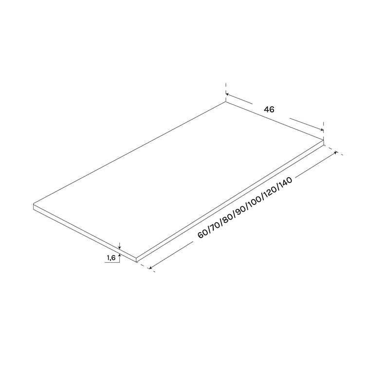 Bancada de madeira hidrorrepelente blanca