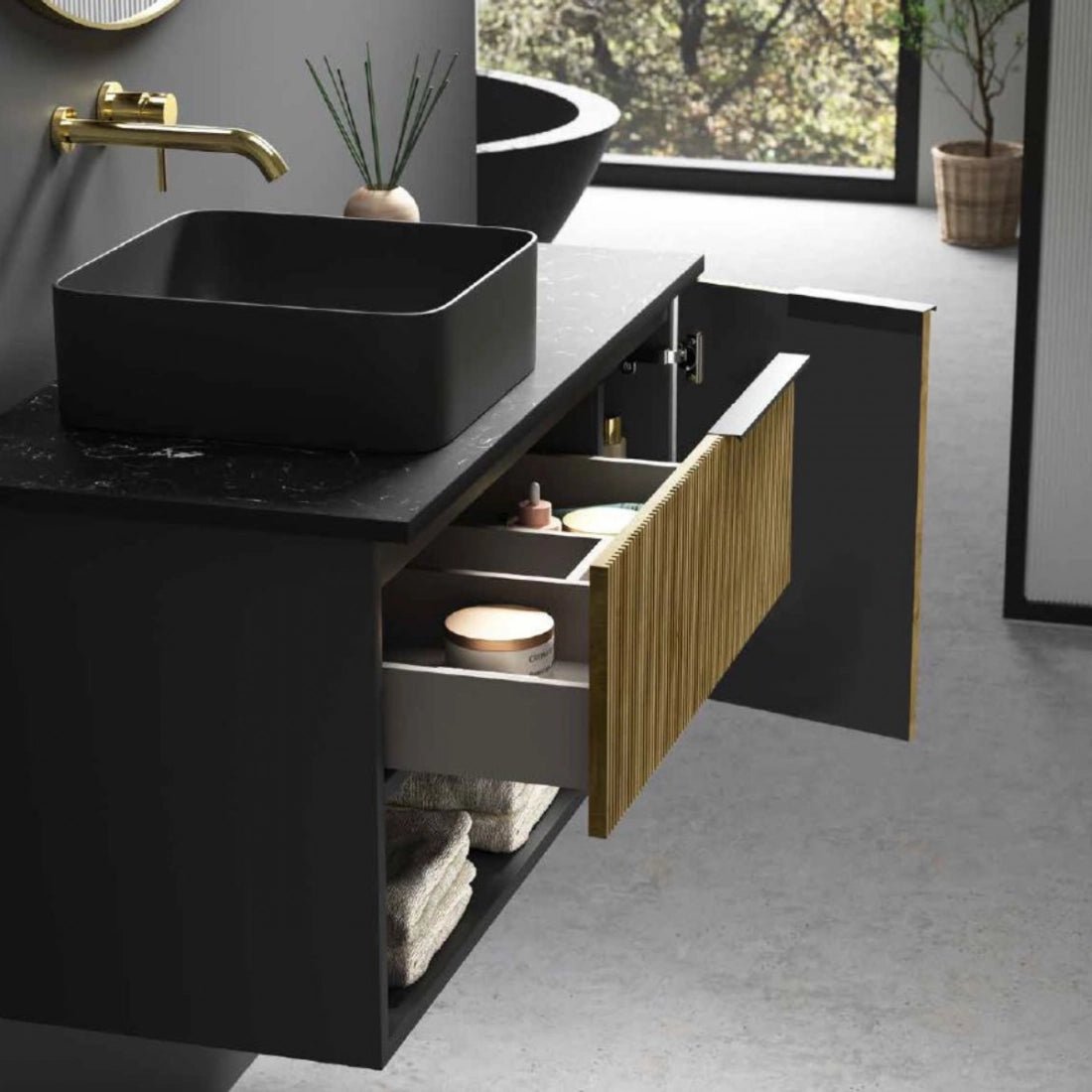 Encimera de piedra para mueble Piedra Lux Negro marquina