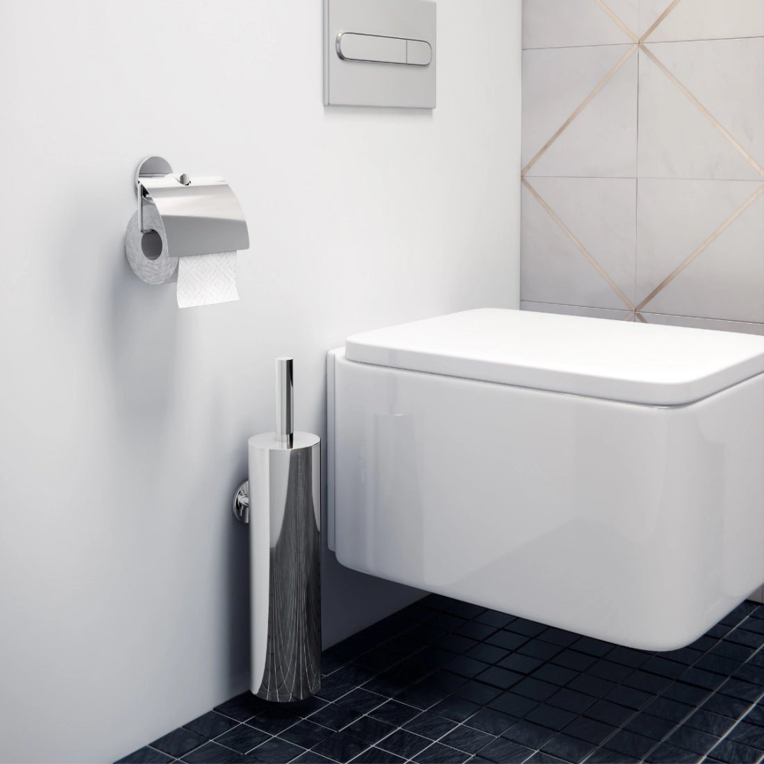 Escobillero de baño de pared Duo square