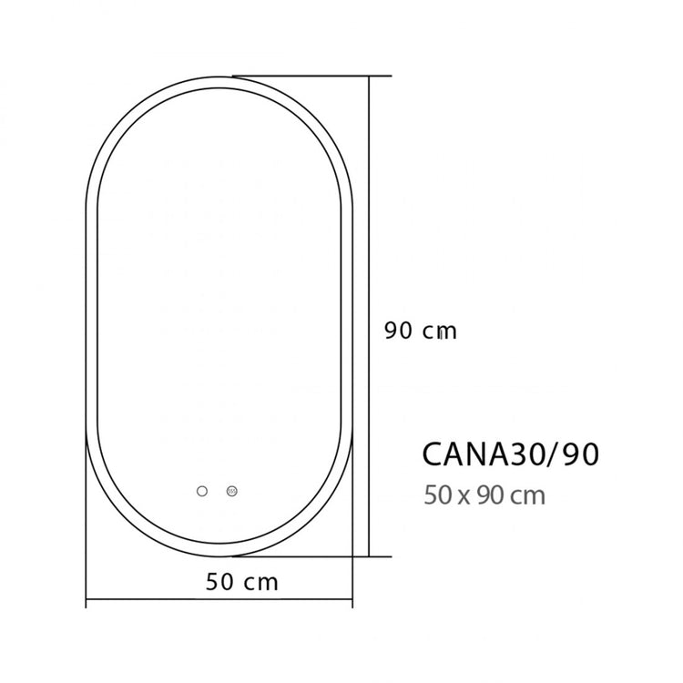 Espelho de casa de banho com moldura iluminada Canadá
