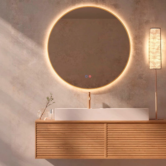 Espejo baño retroiluminado Fun oro cepillado - Thebath