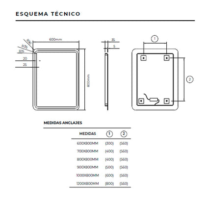 Espejo con luces led Austria - Thebath