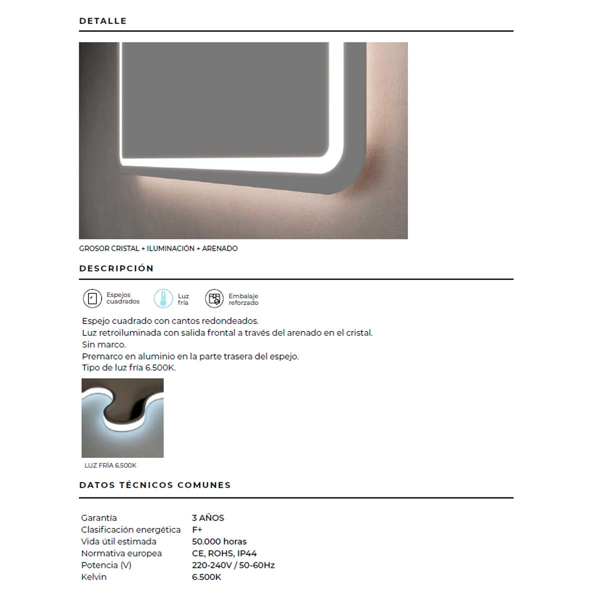 Espejo con luces led Austria - Thebath