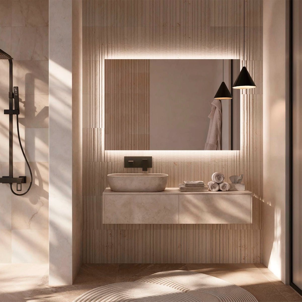 Espejo cuadrado con luz led Suecia - Thebath