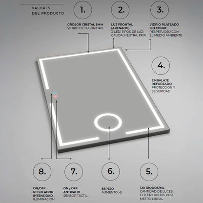 Espejo de baño con aumento Malta - Thebath