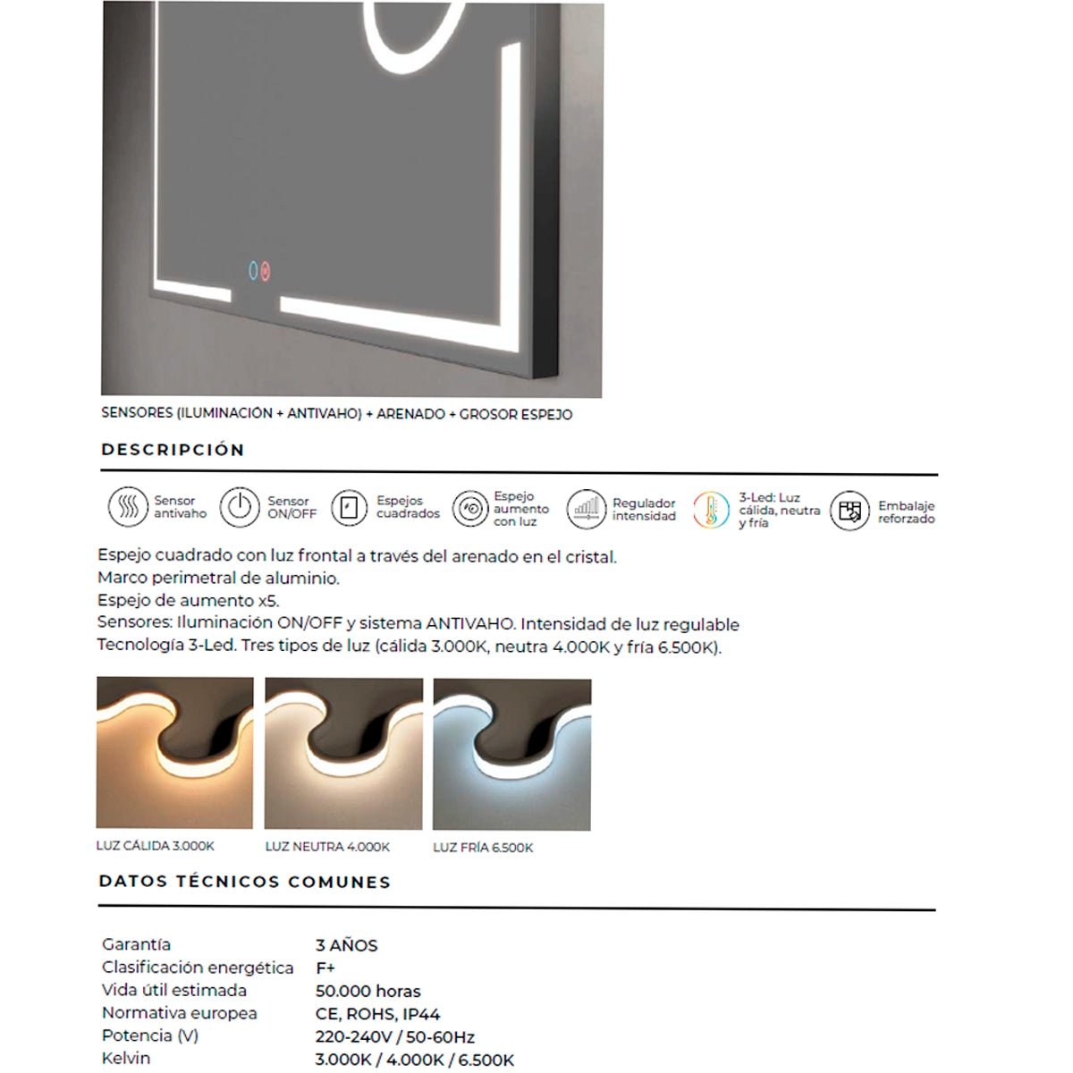 Espejo de baño con aumento Malta - Thebath