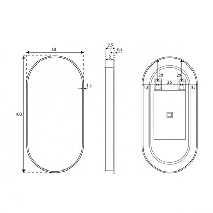 Espejo de baño con luz led Diana - Thebath
