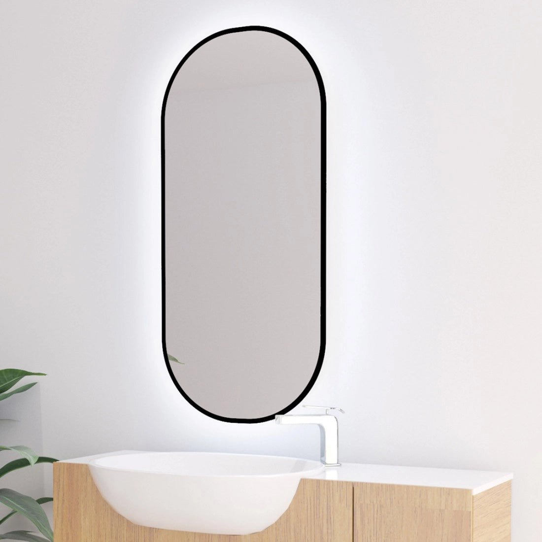 Espejo ovalado baño luz led Frella