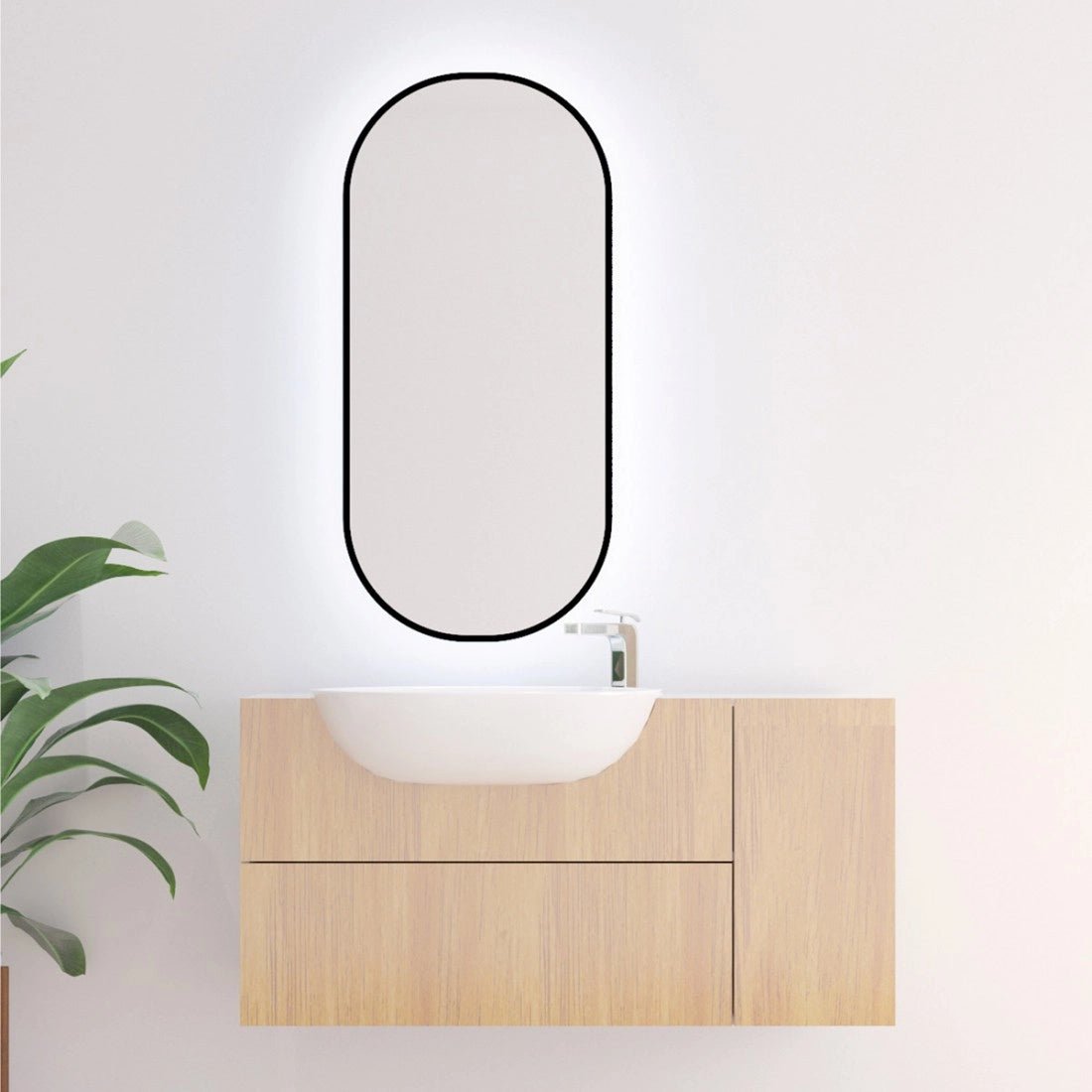 Espejo ovalado baño luz led Frella