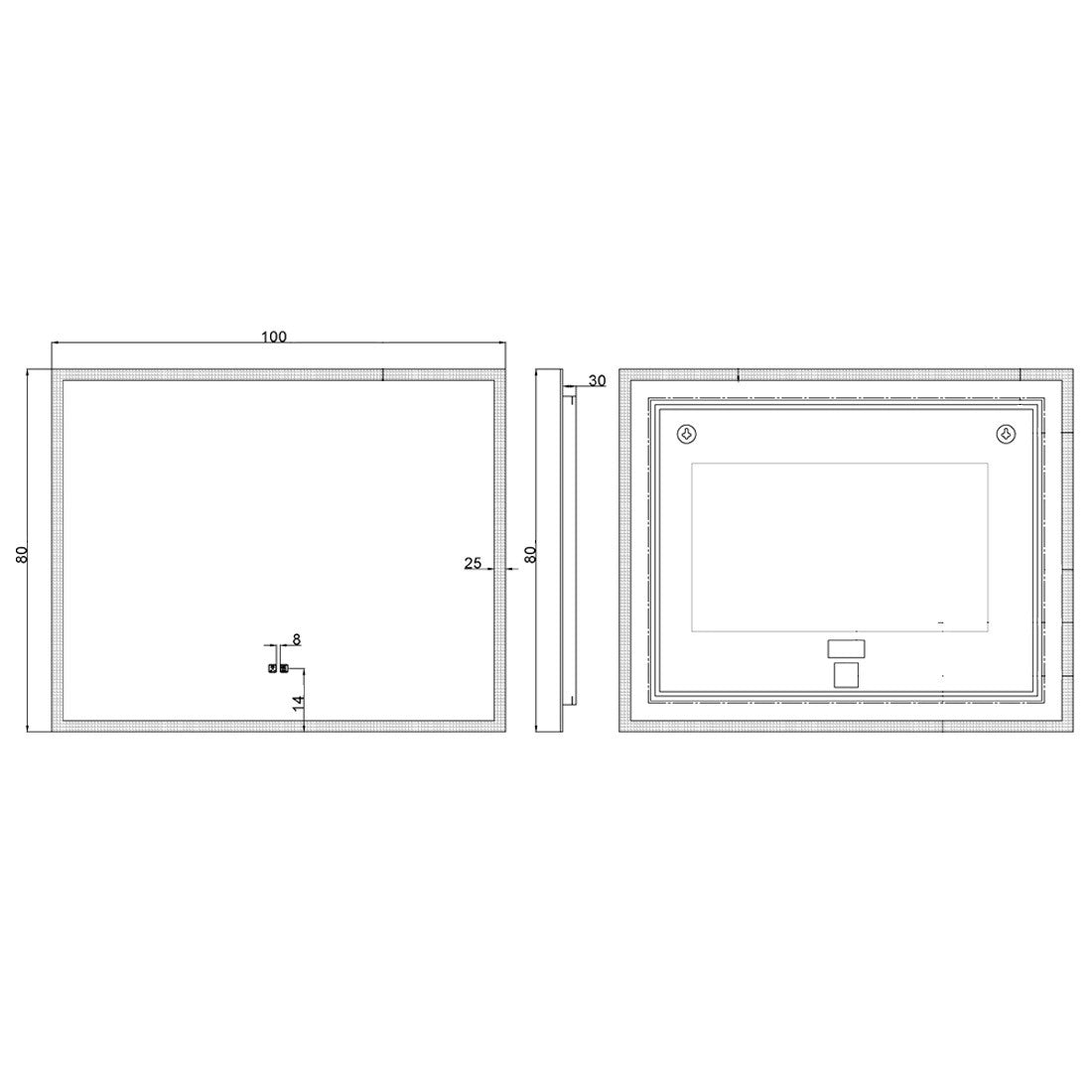 Espejo rectangular con luz led Andrea