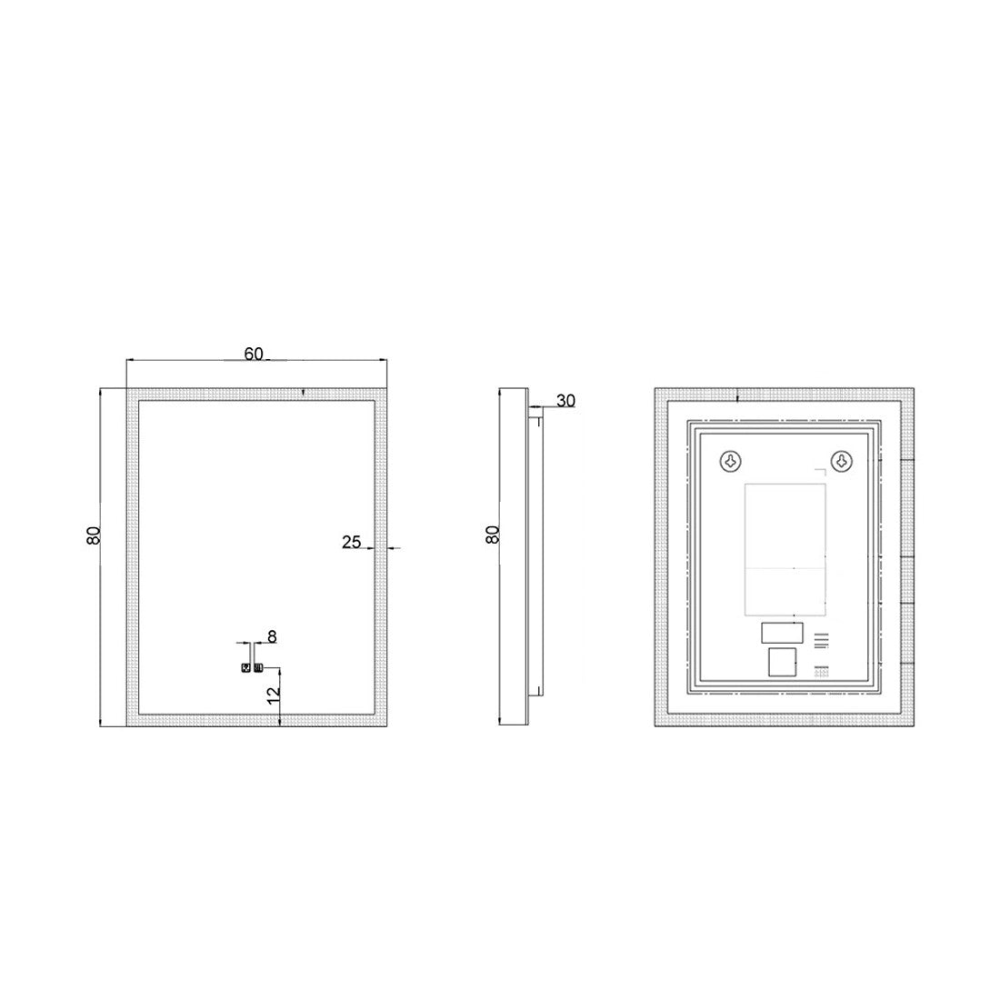 Espejo rectangular con luz led Andrea