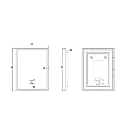Espejo rectangular con luz led Andrea