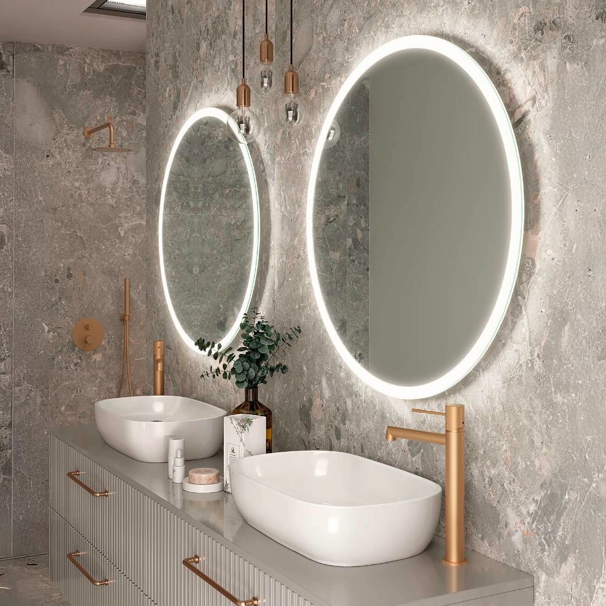 Espejo redondo con luz led Belgica - Thebath