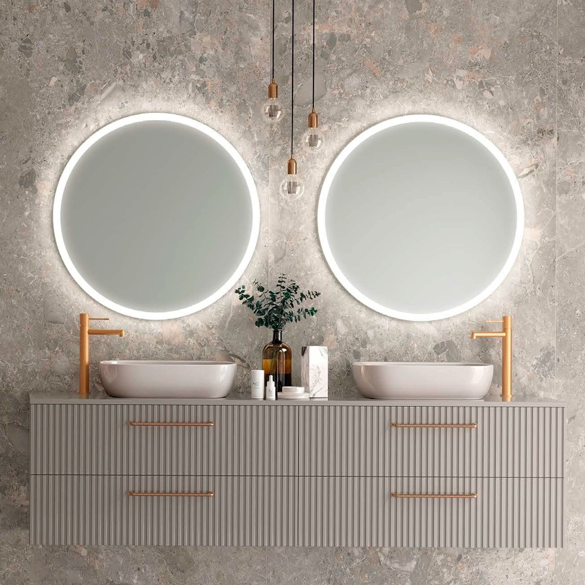 Espejo redondo con luz led Belgica - Thebath