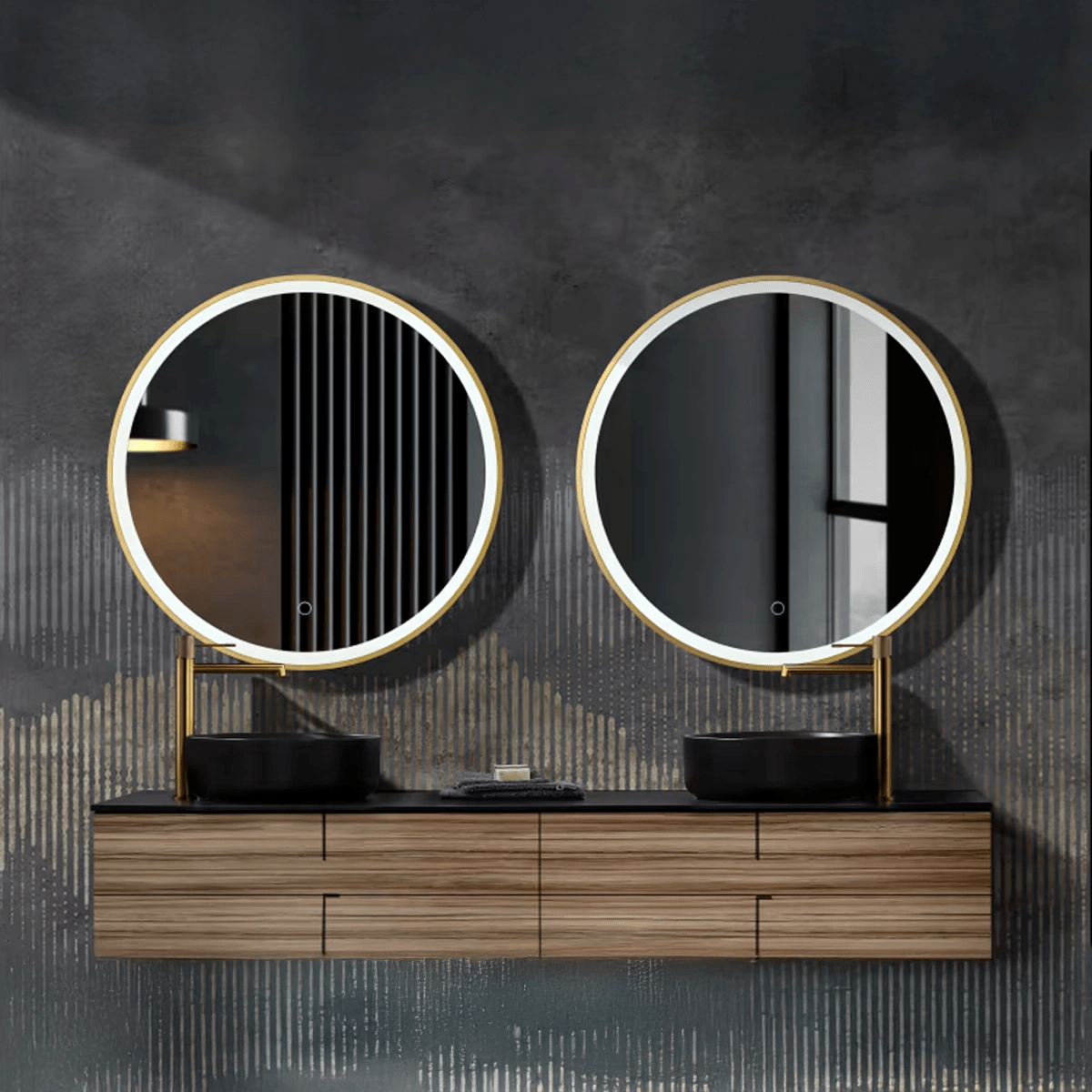 Espejo redondo con luz París - Thebath