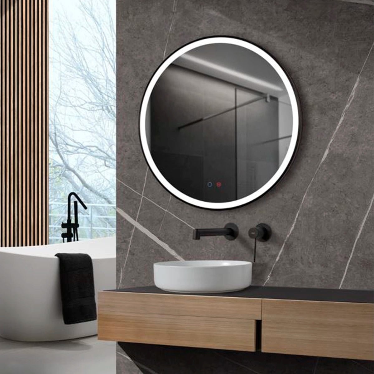 Espejo redondo con luz París - Thebath