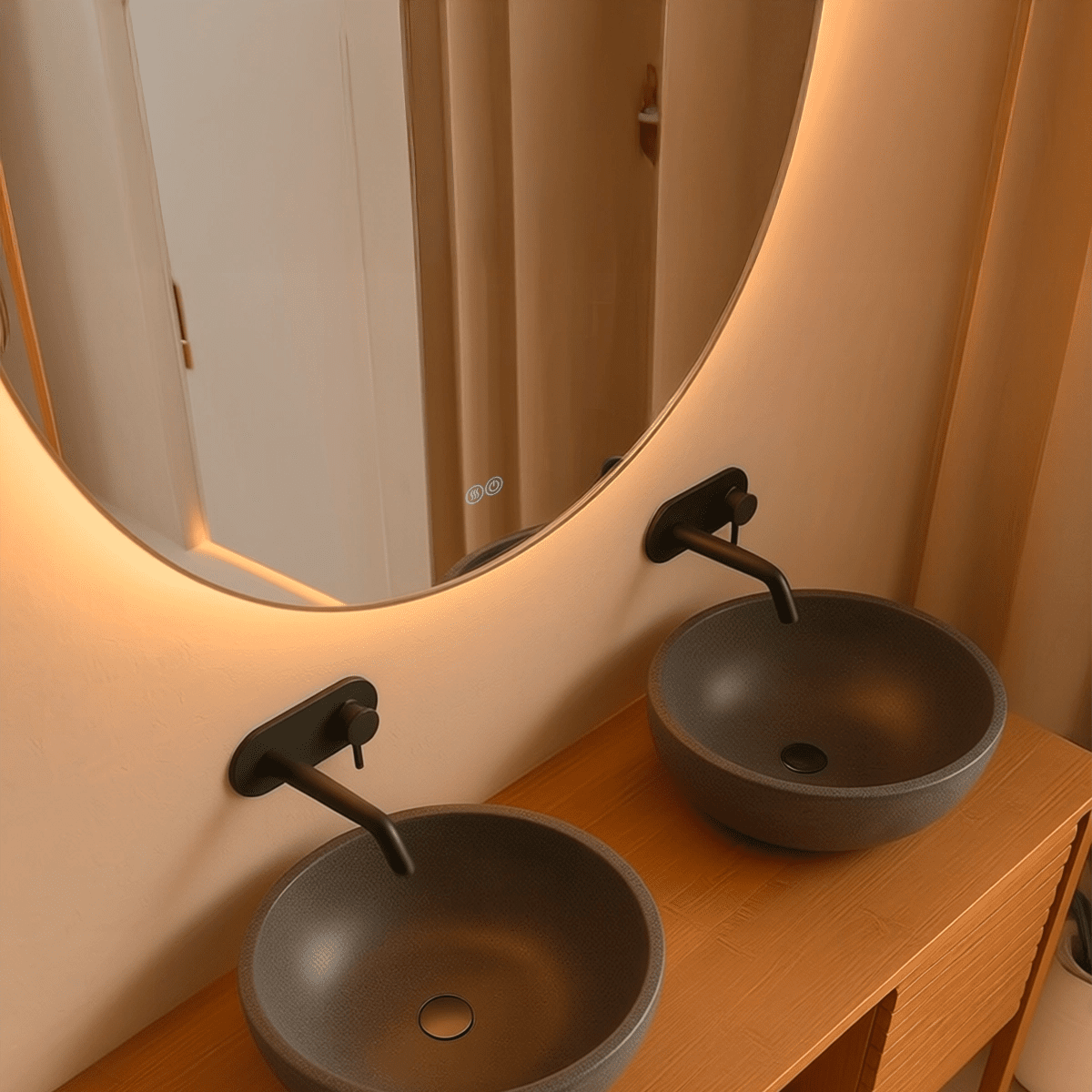 Espejo redondo retroiluminado 80cm Hermes - Thebath