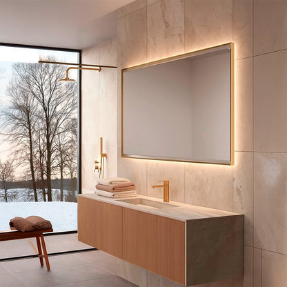 Espejo retroiluminado California oro cepillado - Thebath