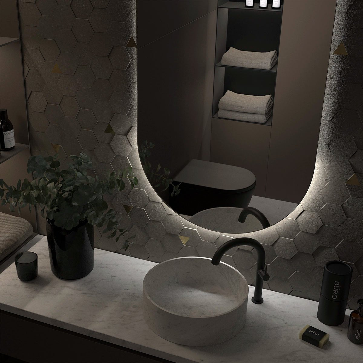 Espejo retroiluminado con luz led Borneo - Thebath