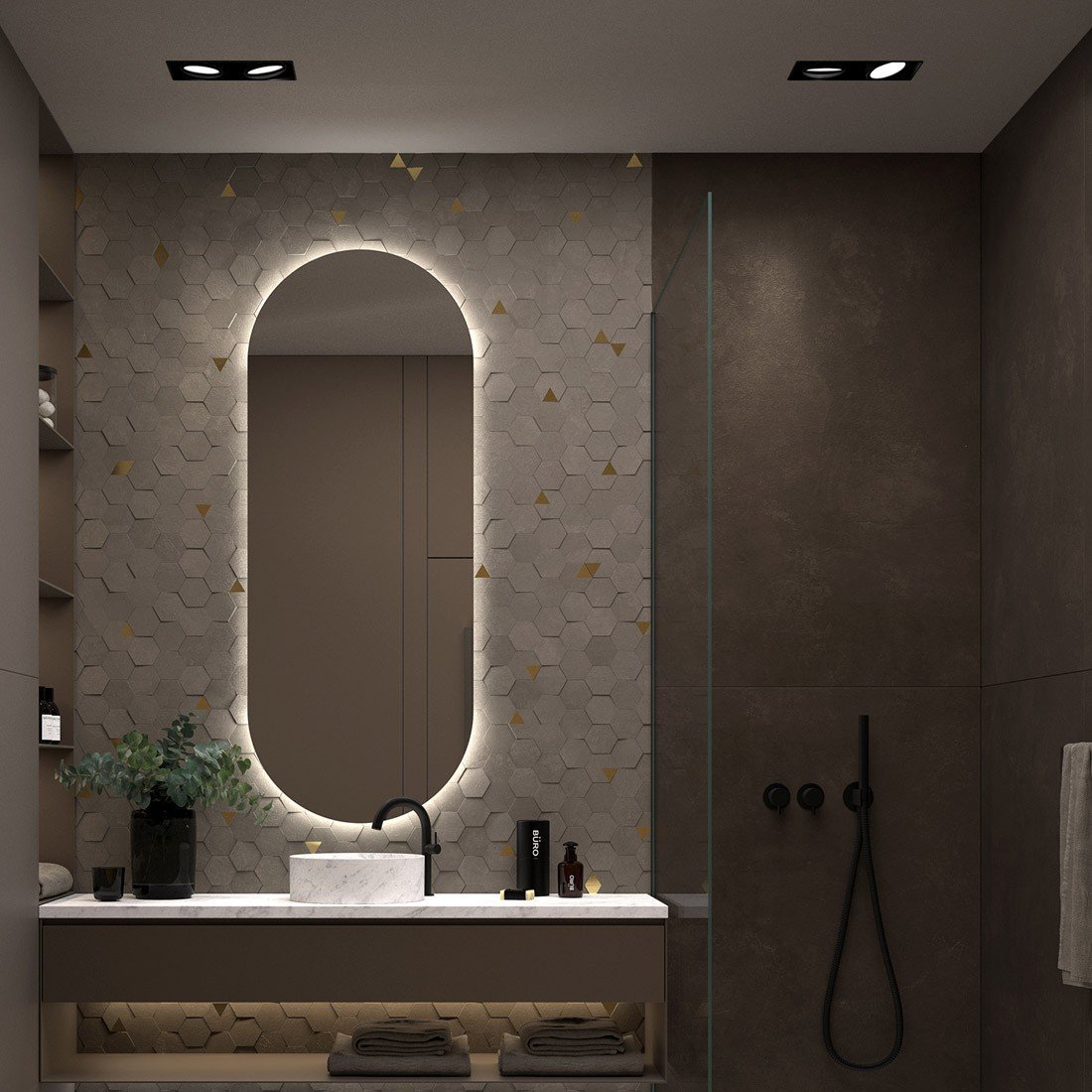 Espejo retroiluminado con luz led Borneo