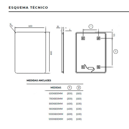 Espejo retroiluminado Dinamarca - Thebath