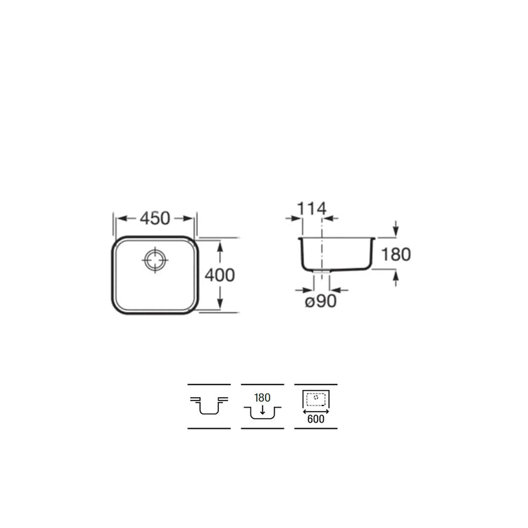 Pia de encastrar em aço inoxidável Lisboa