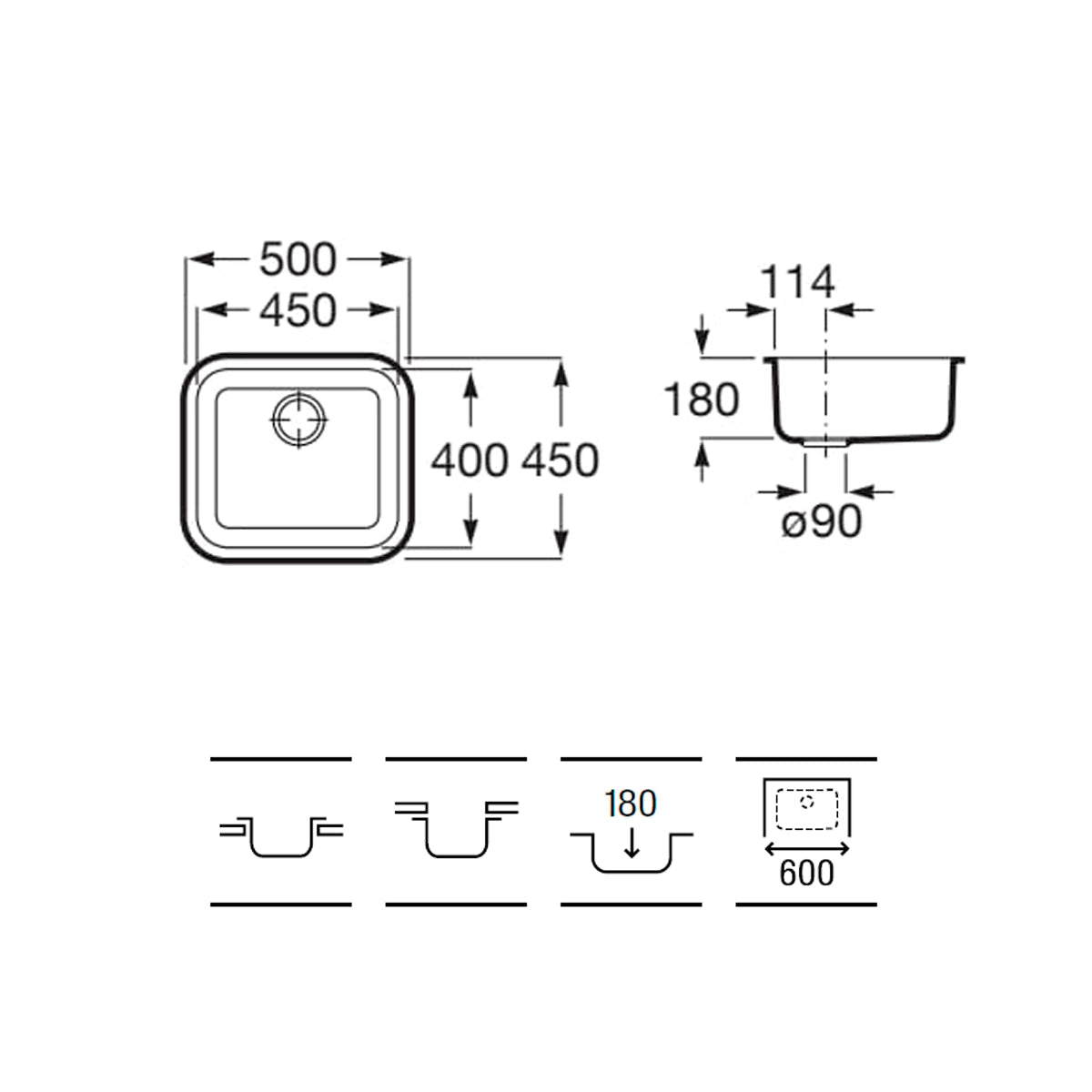 Fregadero bajo encimera Inox Porto - Thebath