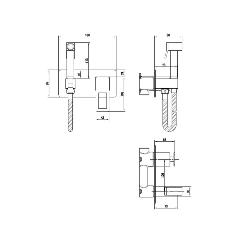 Torneiras de embutir para bidê Suecia