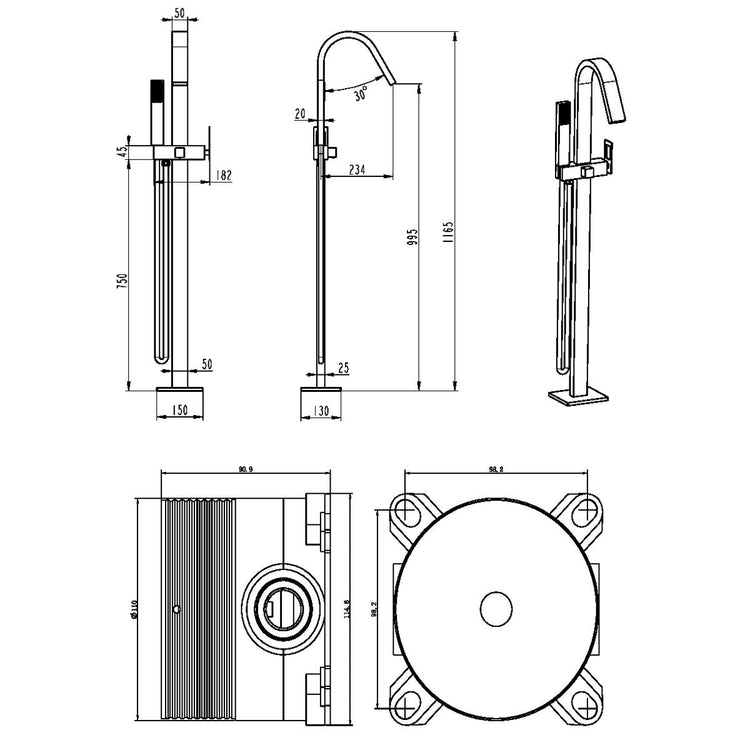 Torneira de banheira autônoma Suécia