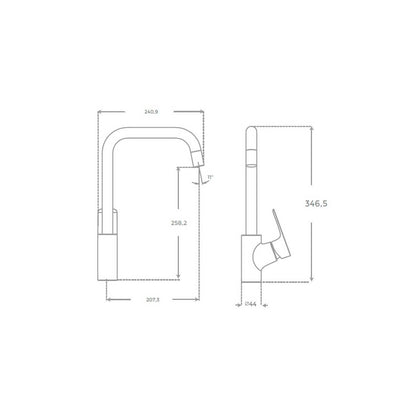Grifo alto curvo Flat