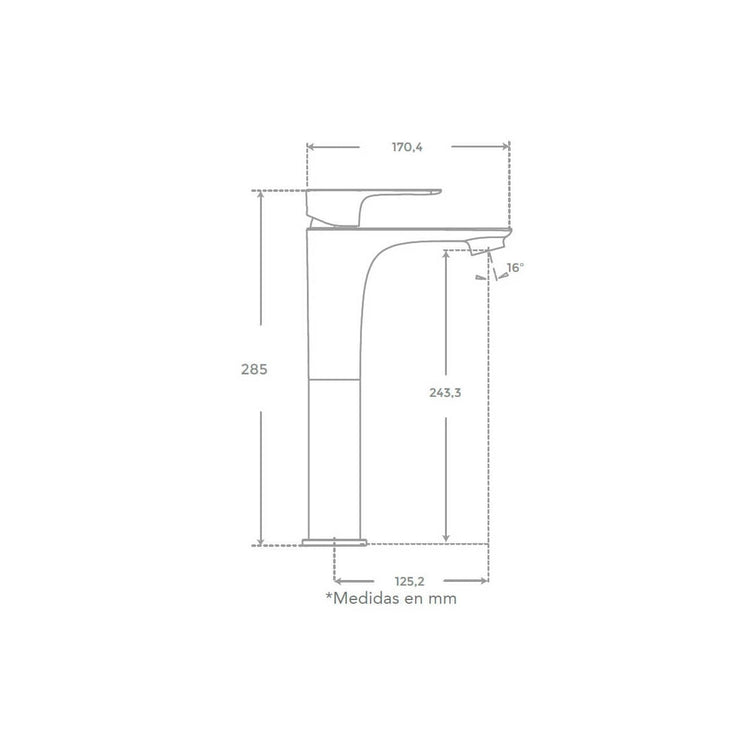 Torneira de bica alta Flat