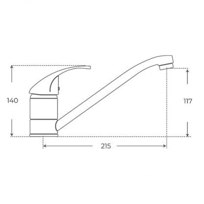 Grifo de cocina caño horizontal Rialto