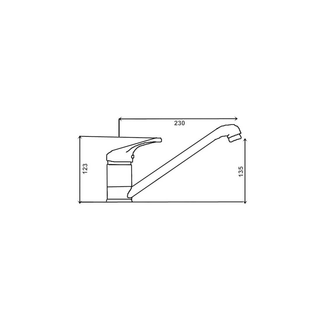 Grifo de cocina caño horizontal
