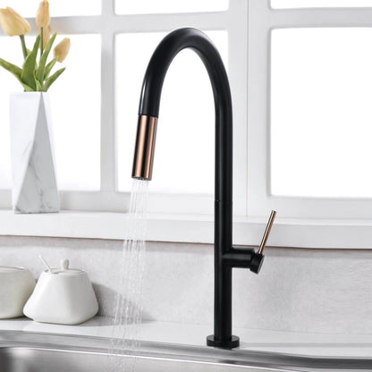 Grifo de cocina negro extraíble Samoa