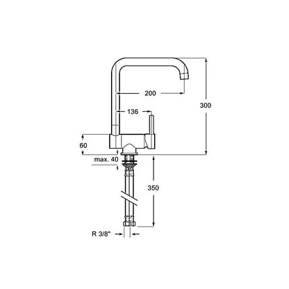 Grifo de cocina abatible